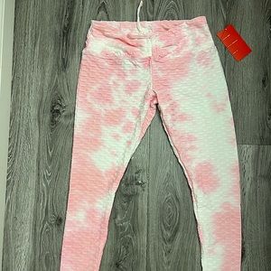 Honey comb tie front leggings